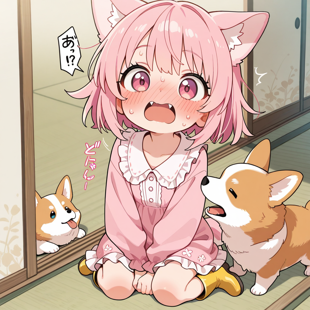 コーギーが怖いねこちゃん