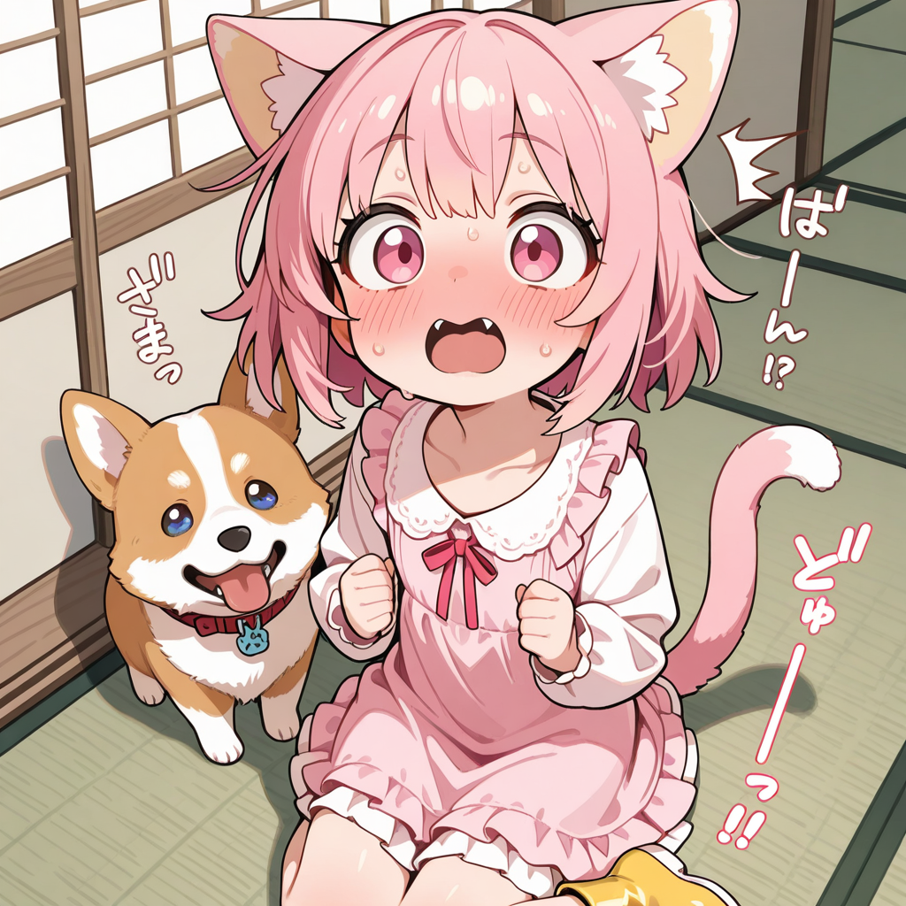 コーギーが怖いねこちゃん