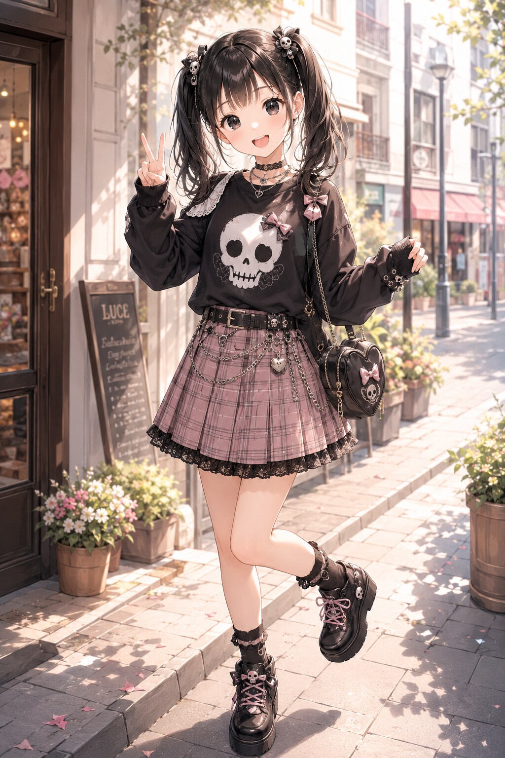 ドクロコーデ千夏ちゃん、ちょっとガーリーにしてみたよ♪