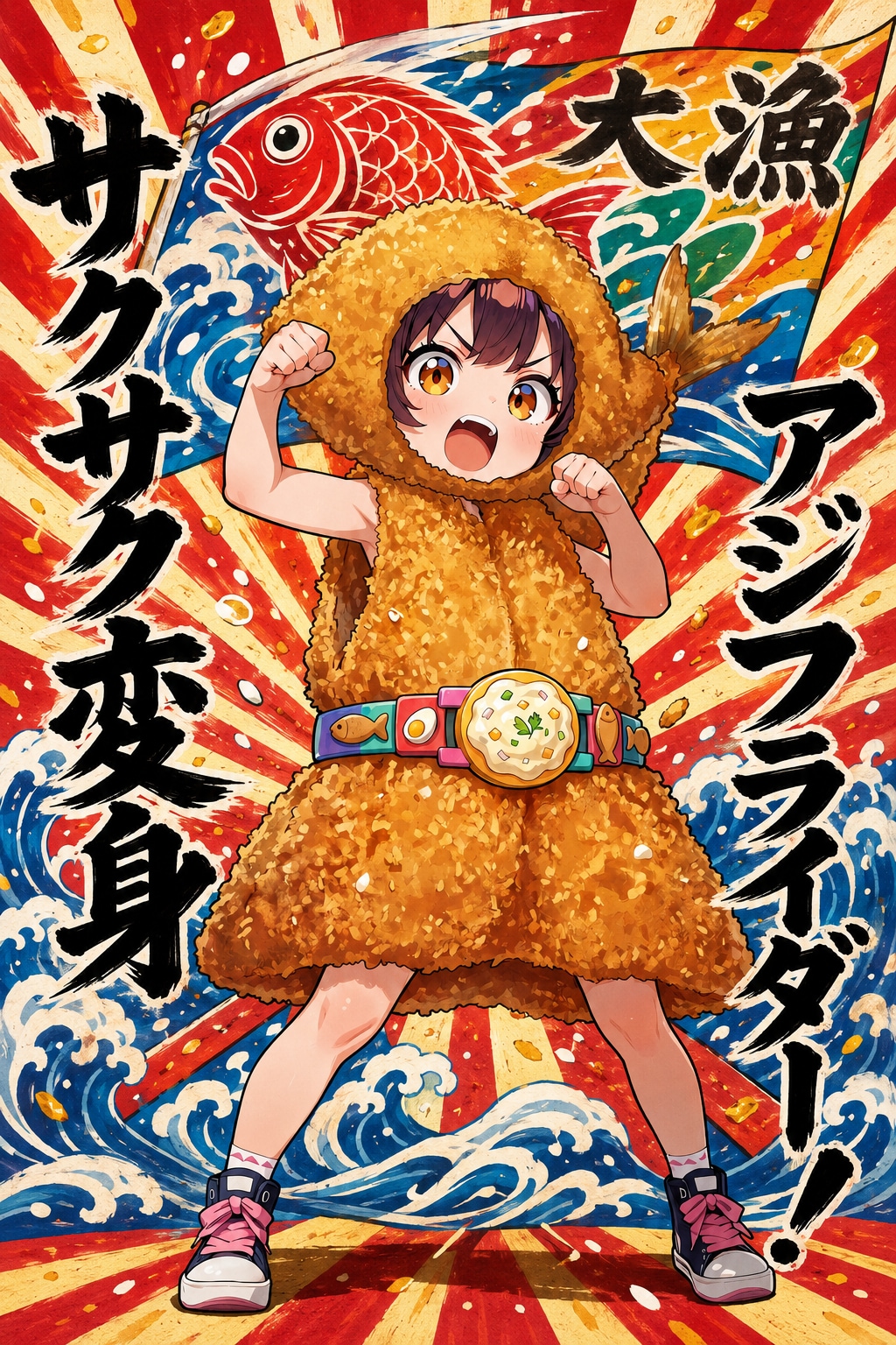 サクサク変身、アジフライダー！