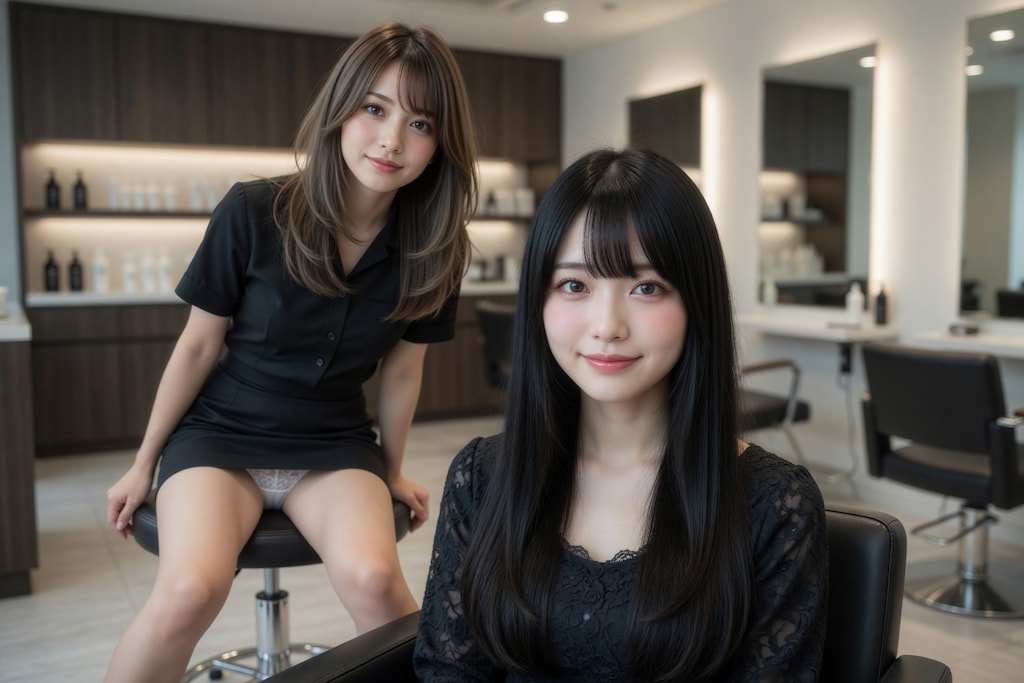 美容室パンチラ