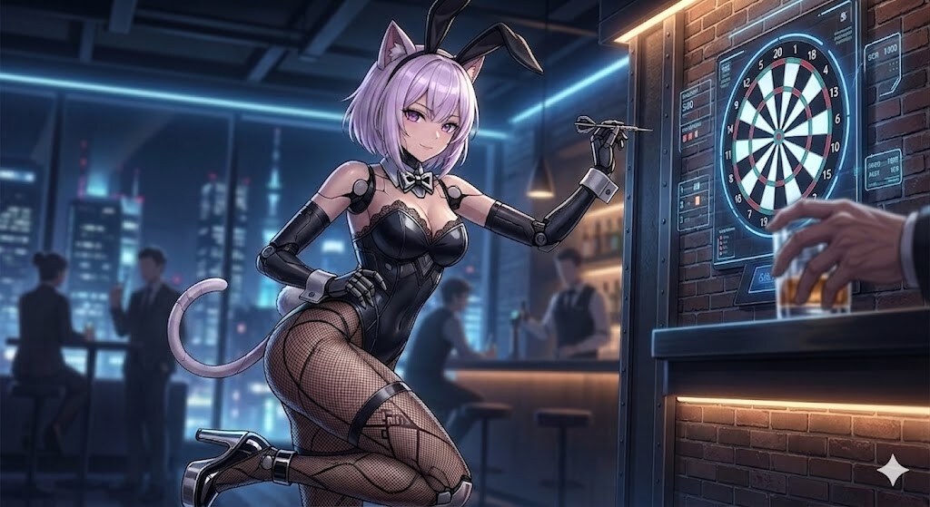 ダーツするメカ娘のバニーシス