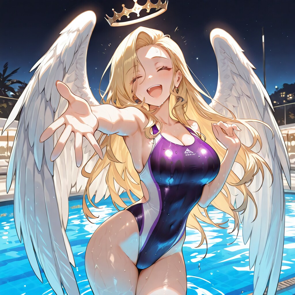 紫競泳水着の王女さま