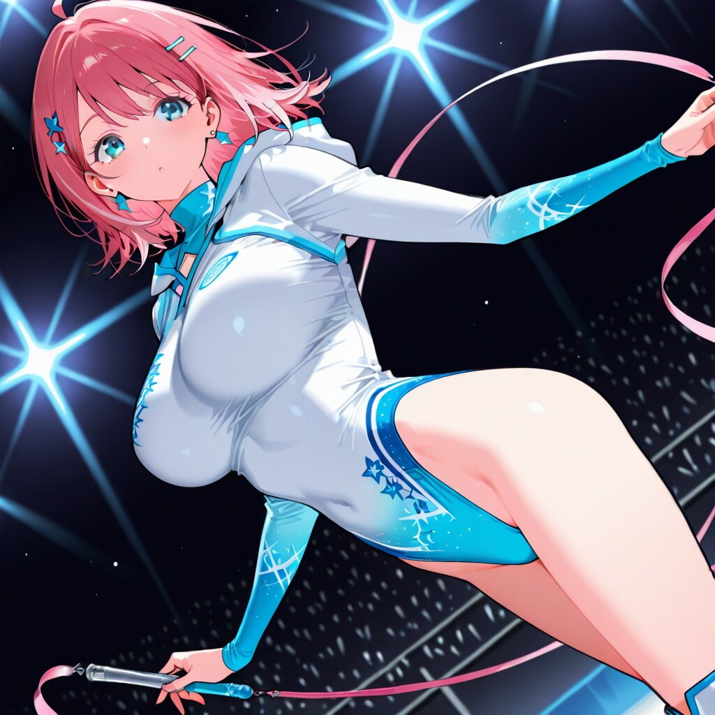 新体操パーカーハイネック長袖ハイレグレオタード美少女