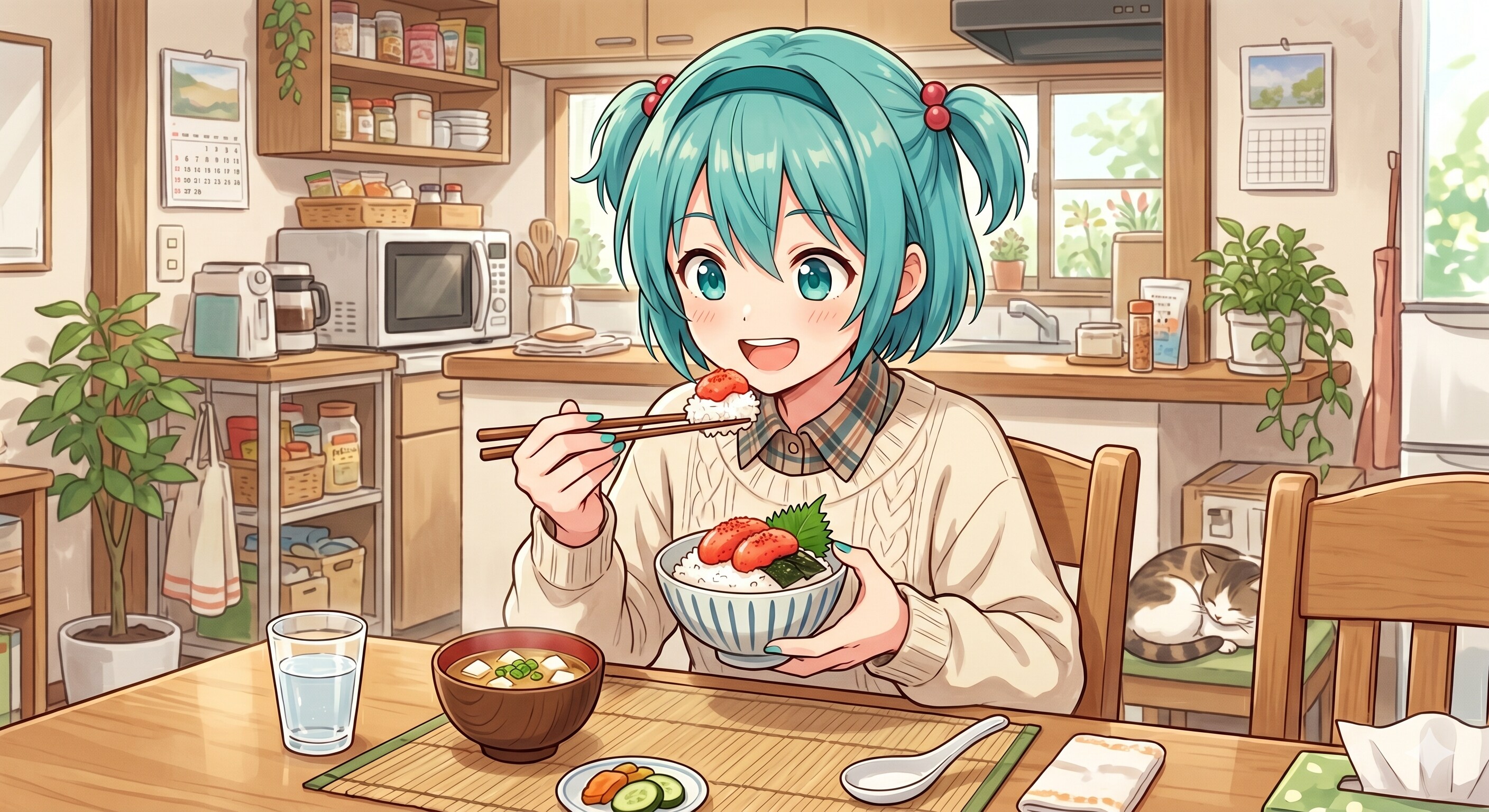 今日のお昼は辛子明太子です