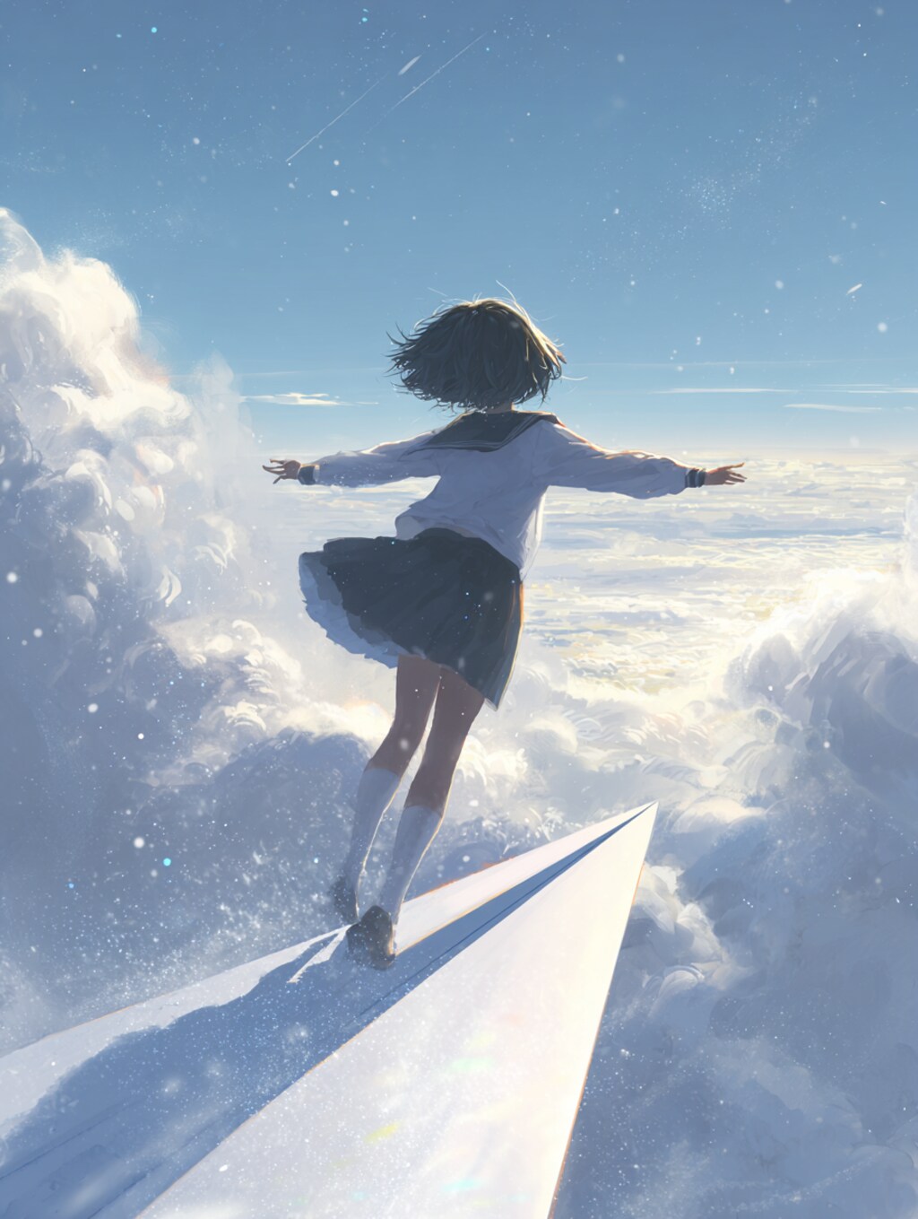 紙飛行機に乗って