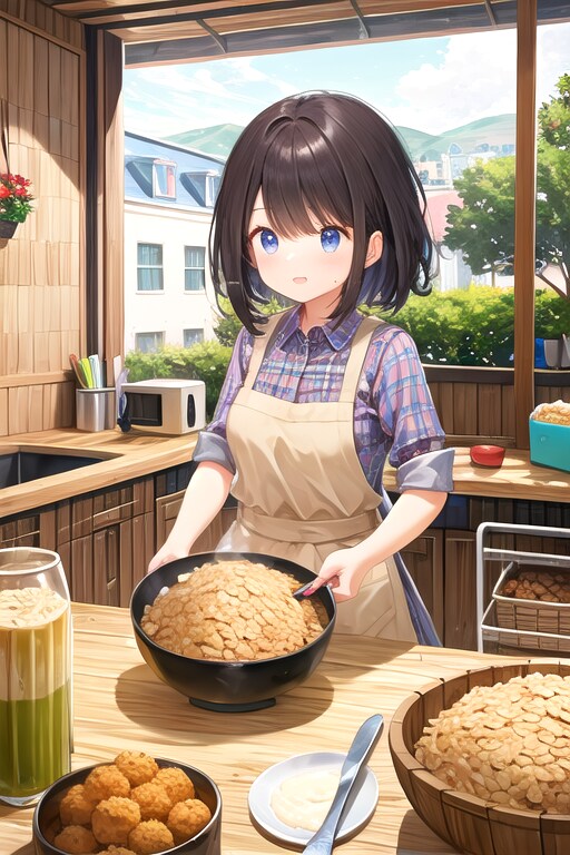 ○ートボールを作る女の子[エートボール] | の人気AIイラスト・グラビア