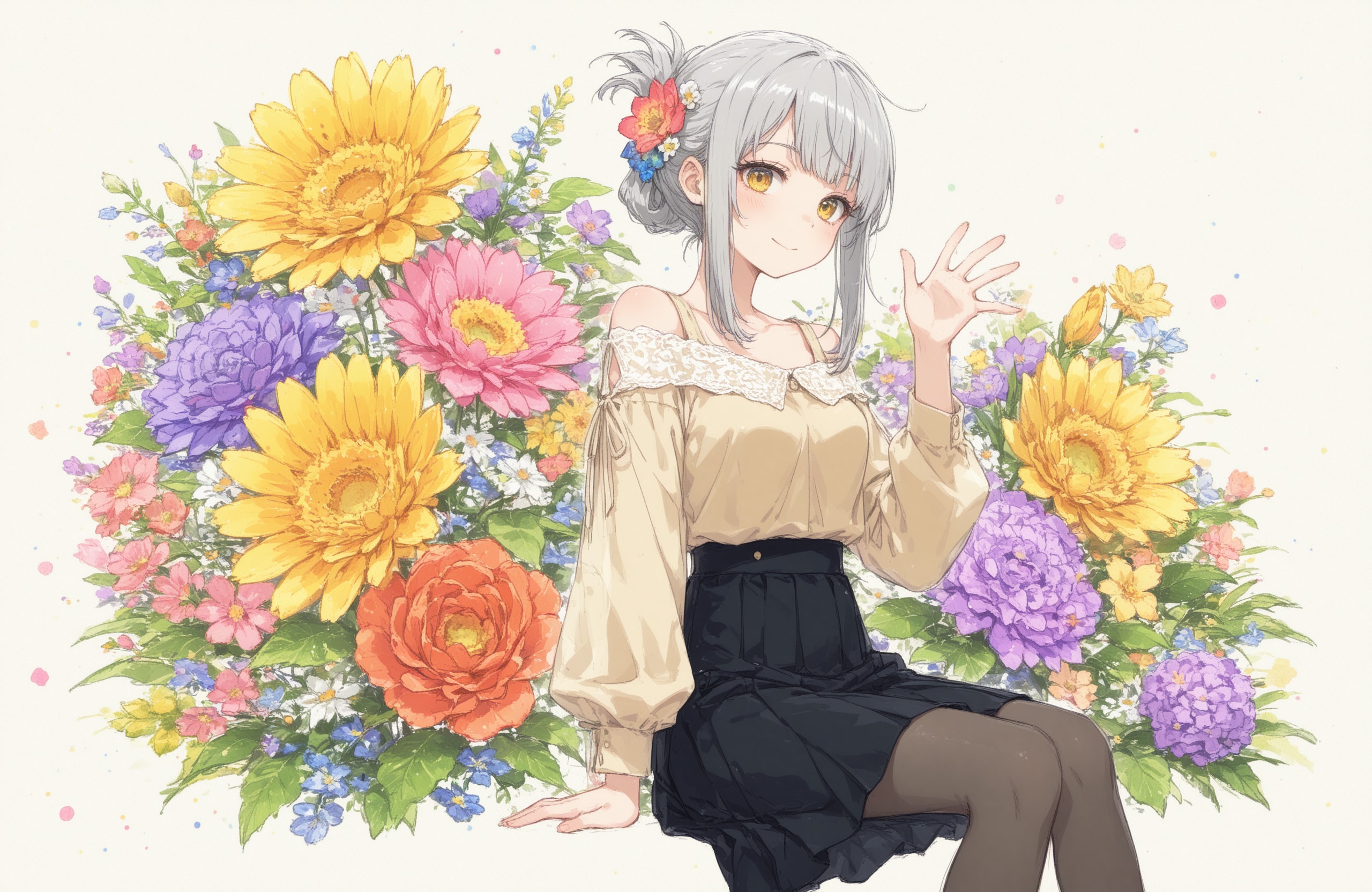 看板娘　flowers | の人気AIイラスト・グラビア