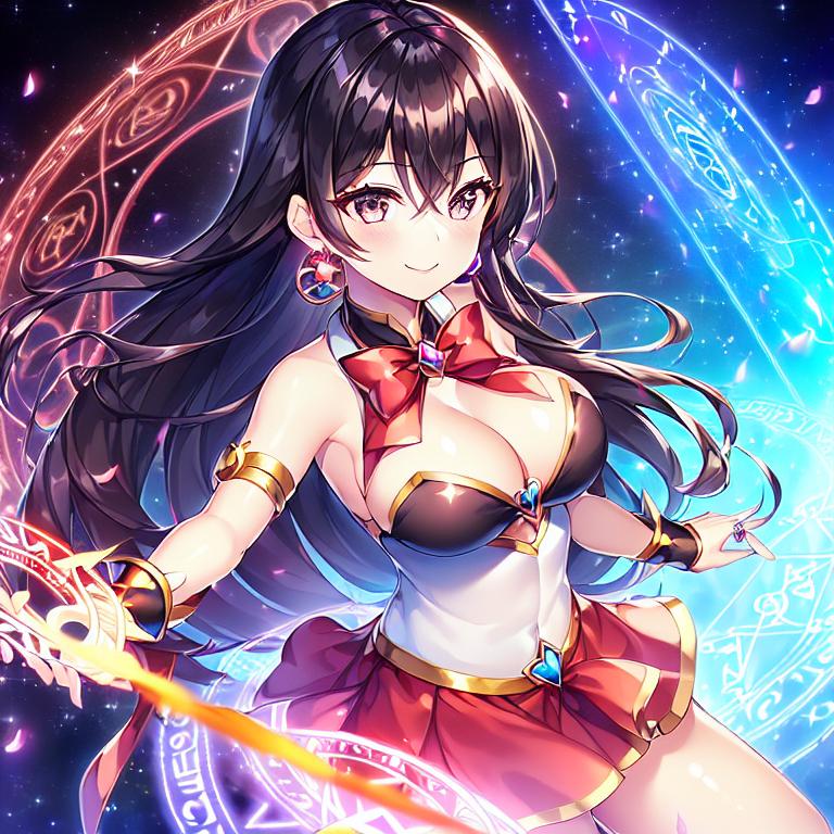 黒髪ロングなクール魔法少女ちゃん