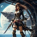 cosmic steampunk female pirate 6枚目