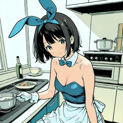 お料理中のバニーちゃん