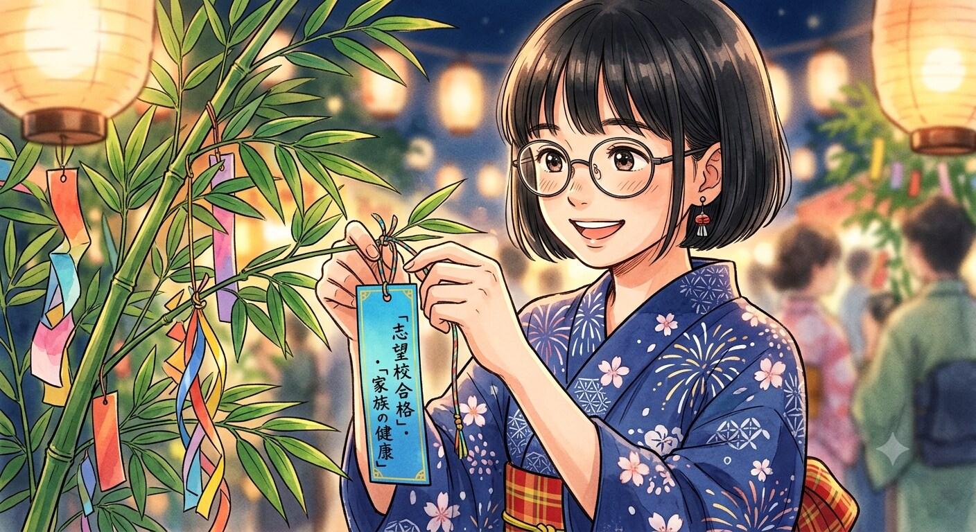 七夕の眼鏡っ娘