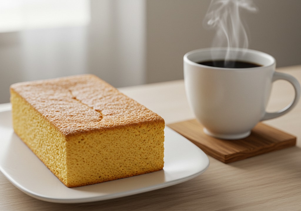 デザートの黒糖カステラと珈琲のセット