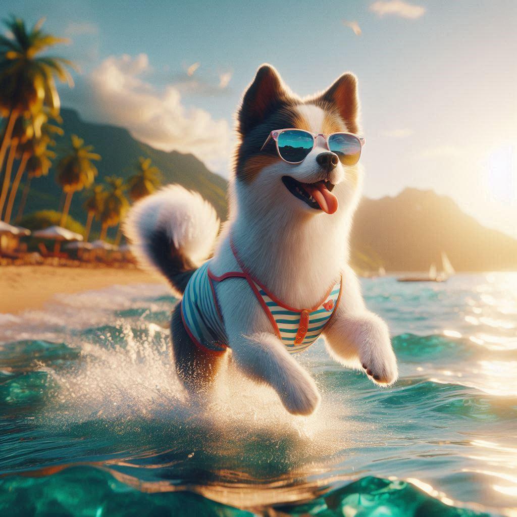 水着犬 | の人気AIイラスト・グラビア