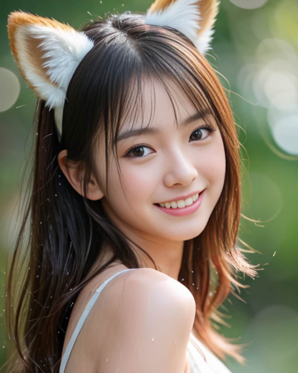 雨のきつねさん