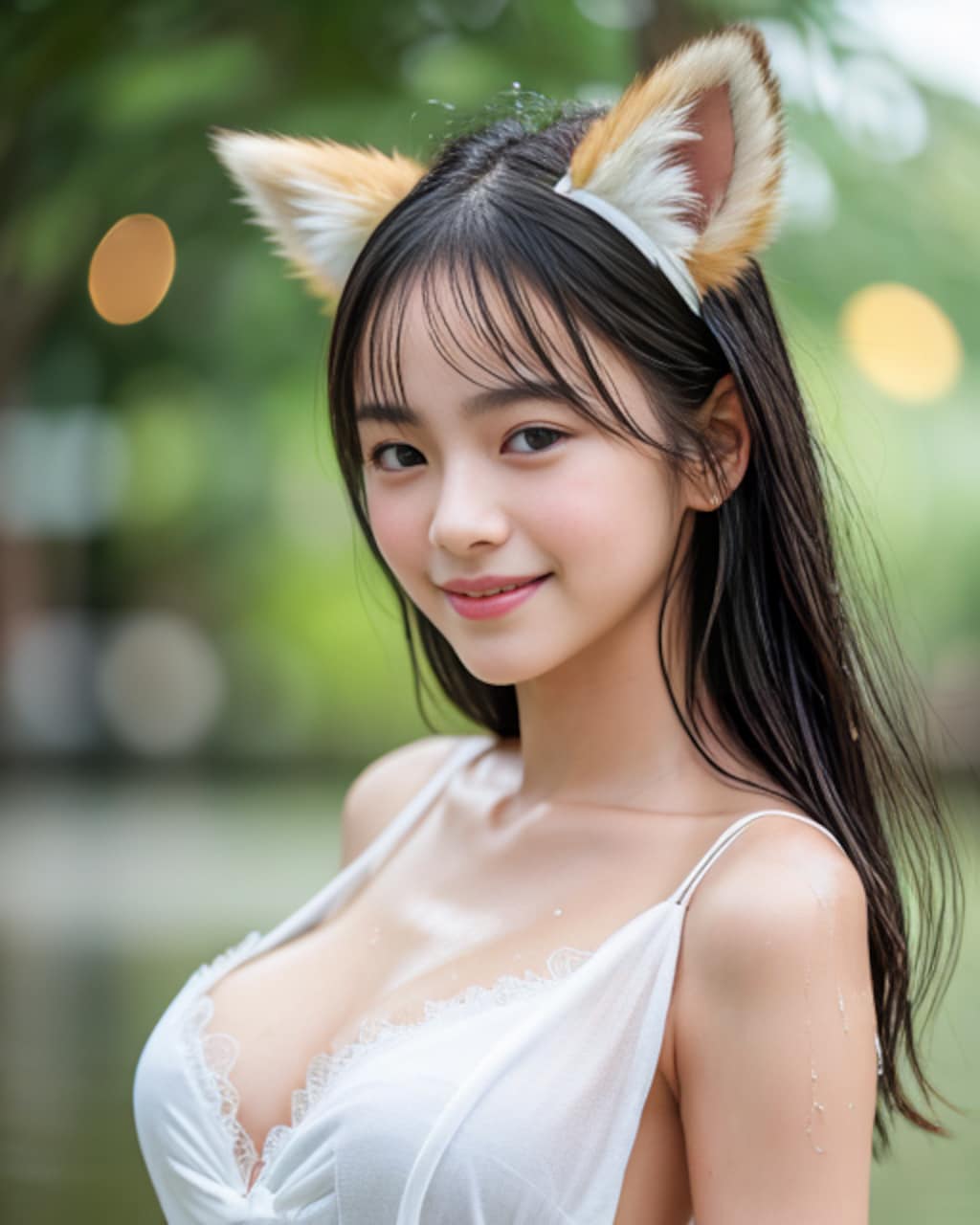 雨のきつねさん