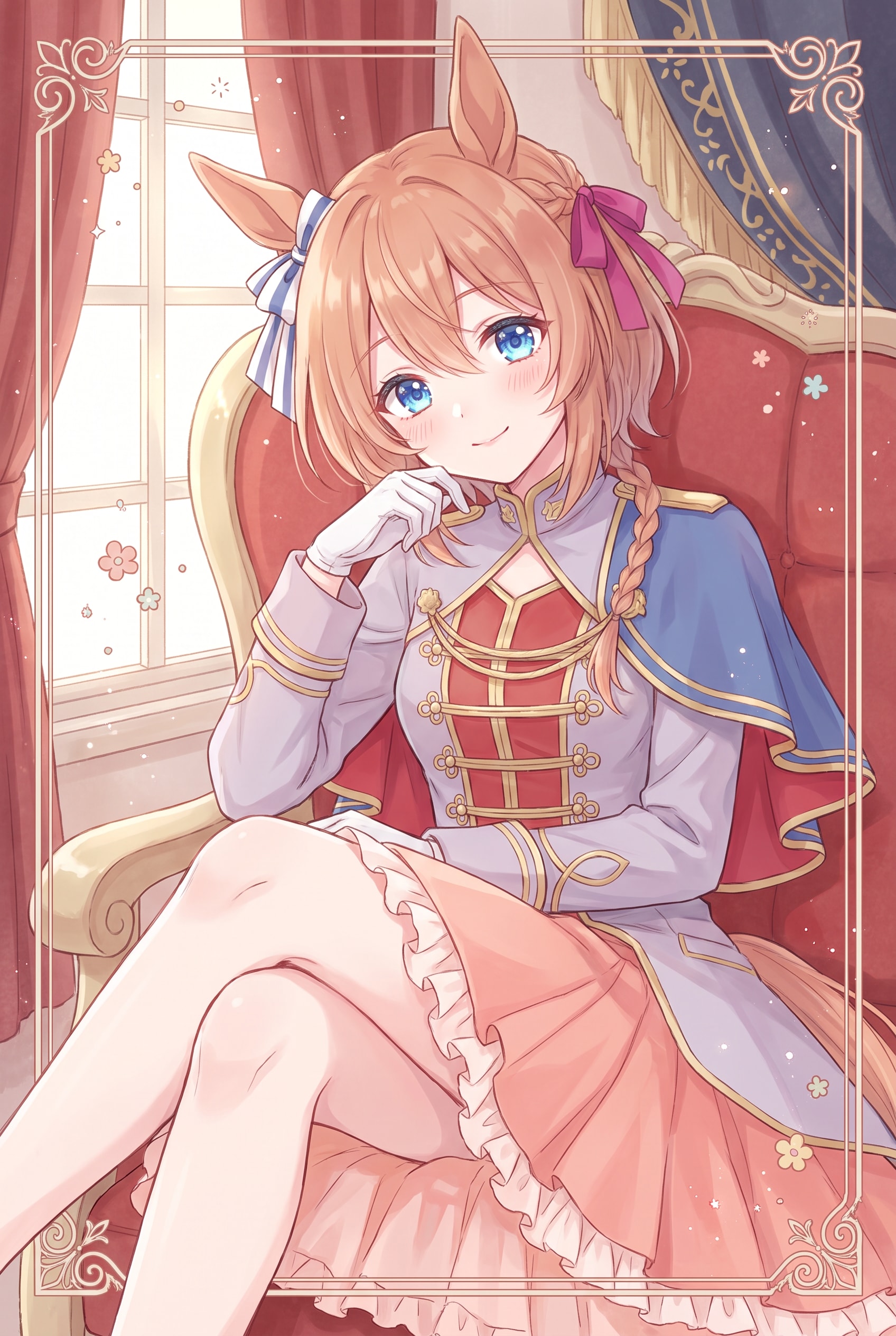 緋椅子に咲く蒼瞳 | の人気AIイラスト・グラビア