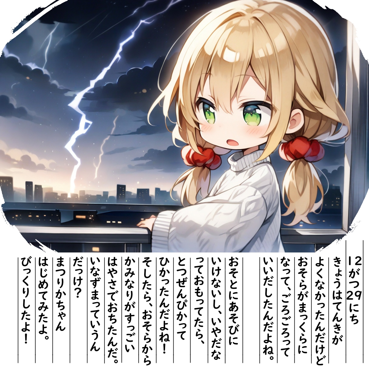 【絵日記】かみなりど～ん！ | の人気AIイラスト・グラビア