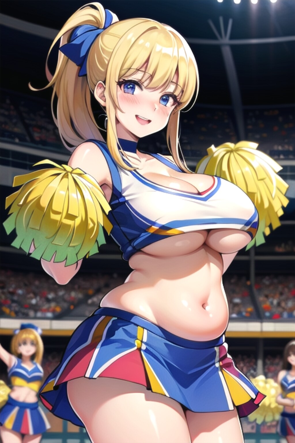 お腹ぷにぷにのチアガール