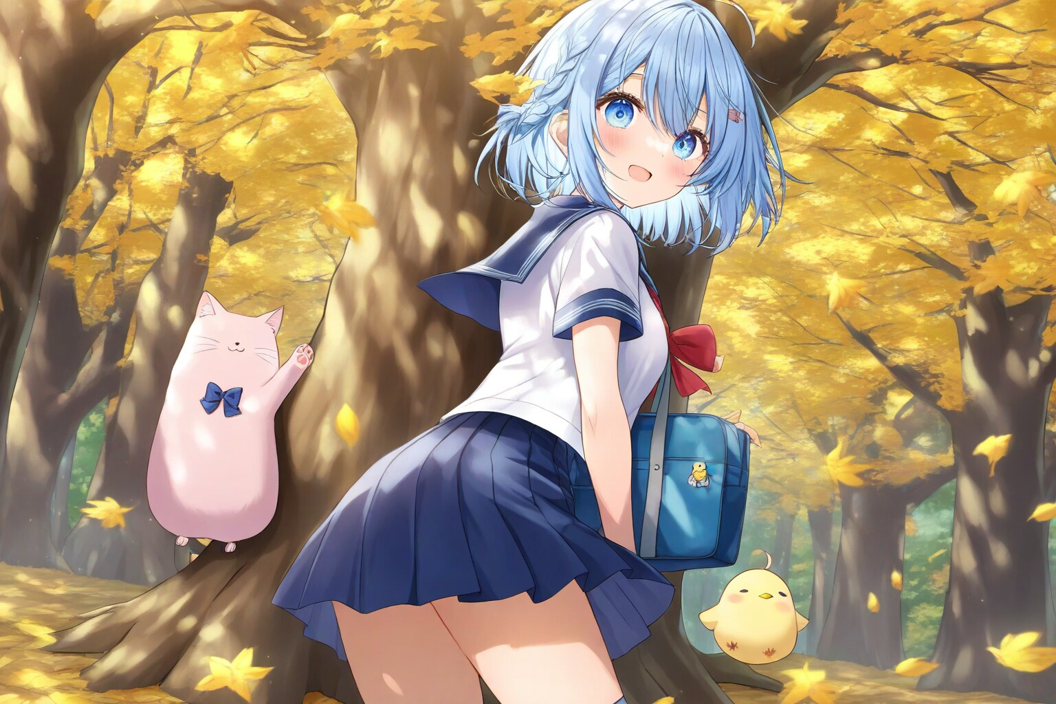 紅葉の森と小さな仲間たち | の人気AIイラスト・グラビア