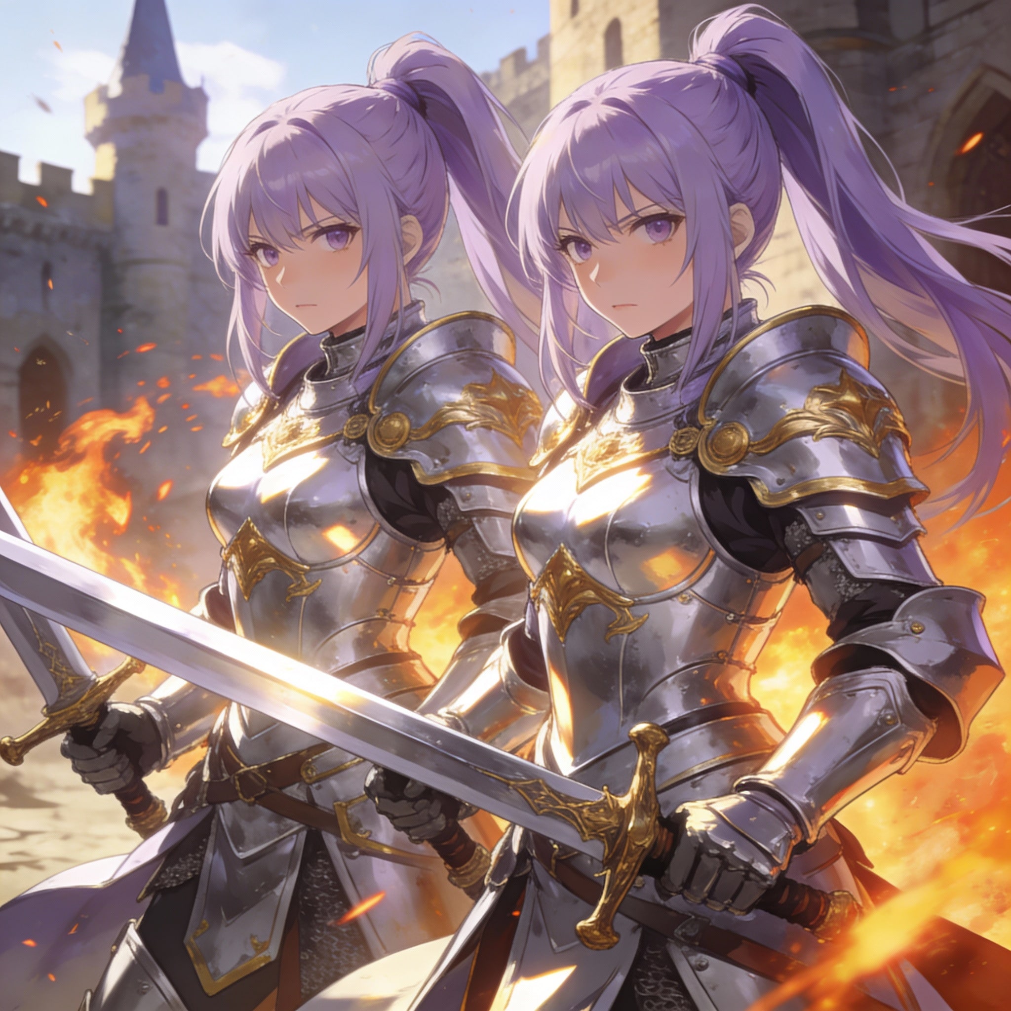 双子騎士姫 | の人気AIイラスト・グラビア