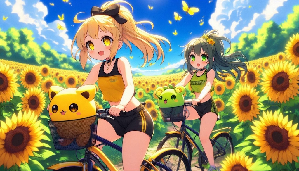 黄ぽにちゃんと 緑ぽにちゃん