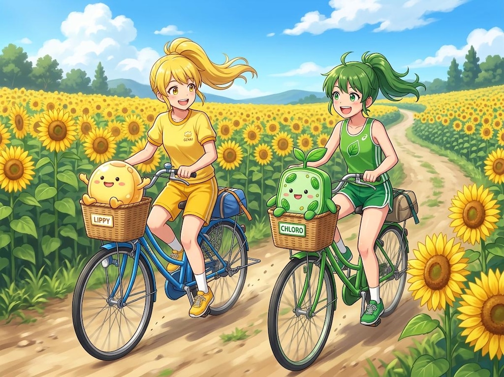 黄ぽにちゃんと 緑ぽにちゃん