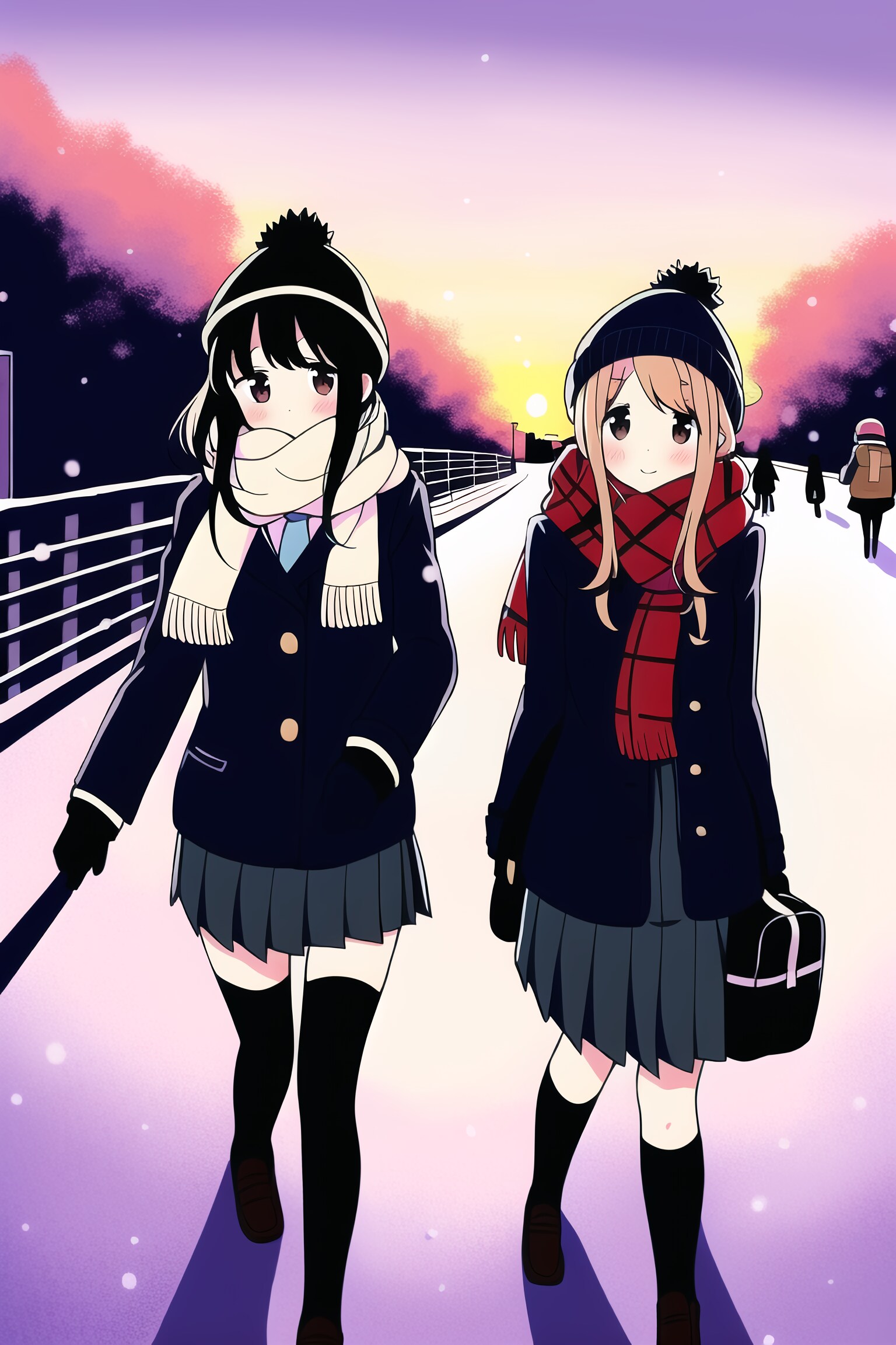 真冬の通学路