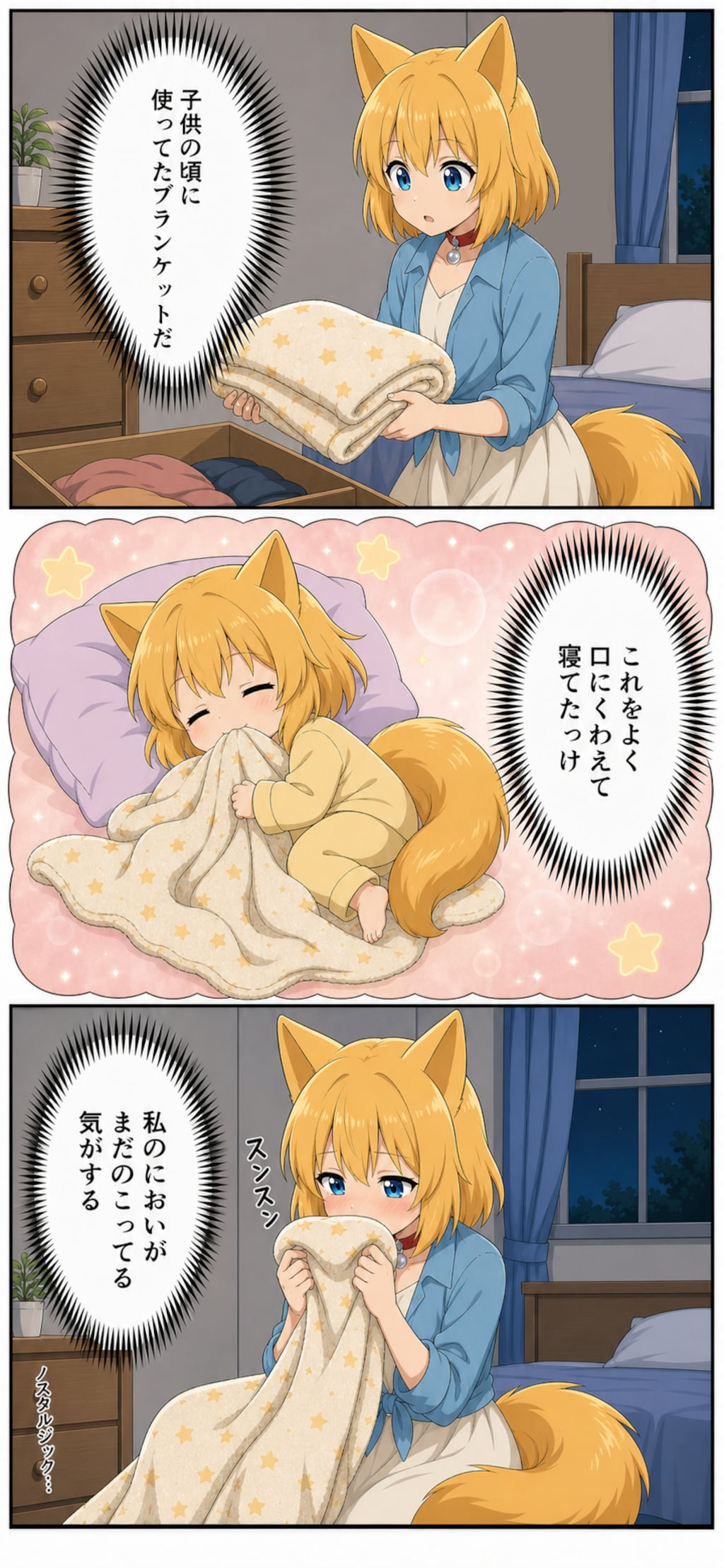 においをかいで昔の記憶を呼び起こすキツネ