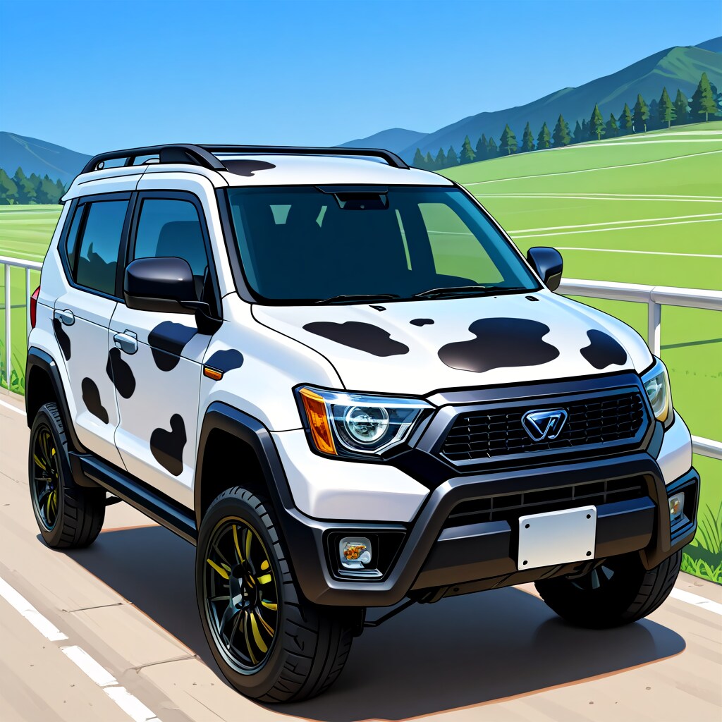 牛柄のSUV | の人気AIイラスト・グラビア