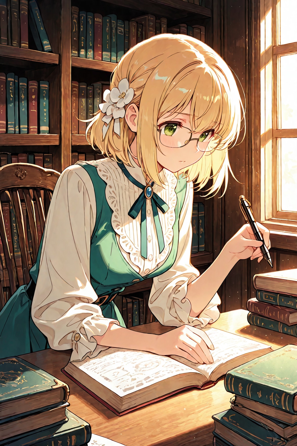 古い図書館の奥で | の人気AIイラスト・グラビア