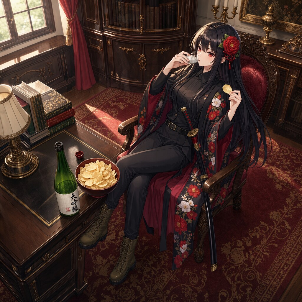 ポテチと酒飲みのツバキ