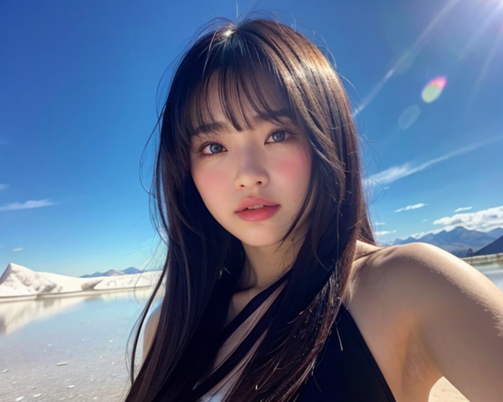 ウユニ塩湖にて