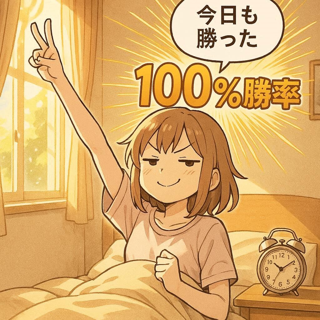 目覚ましに勝つ