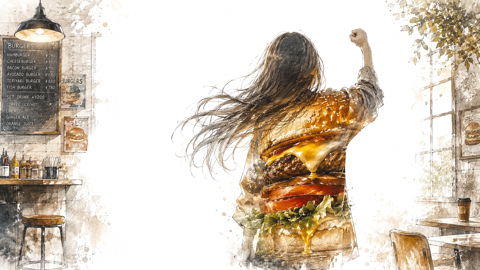 バーガー大好き少女
