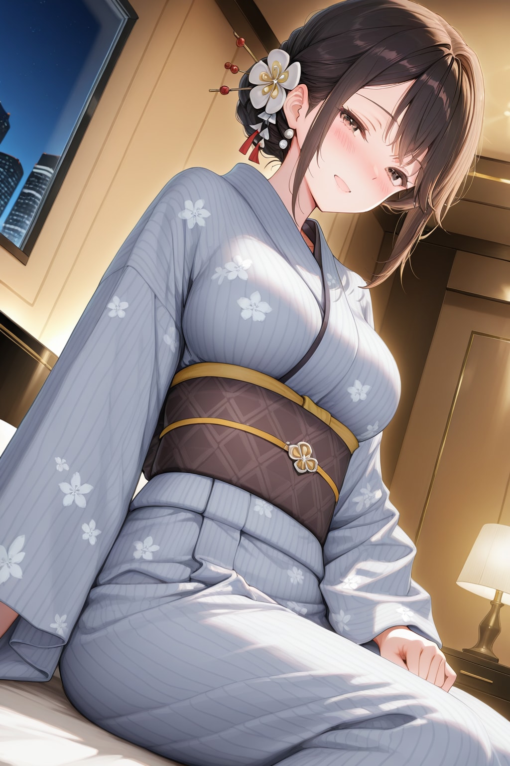 着物のまま遊びに行く老舗呉服店の娘さん | の人気AIイラスト・グラビア