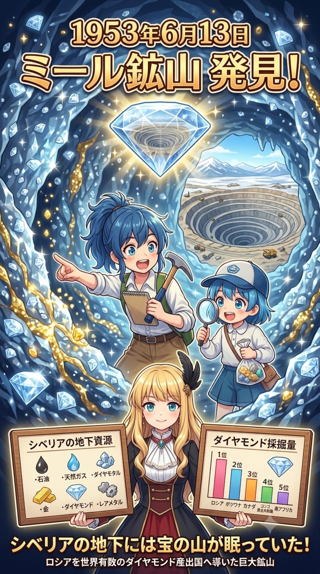 6月13日はダイヤモンド鉱山がシベリアで発見された日