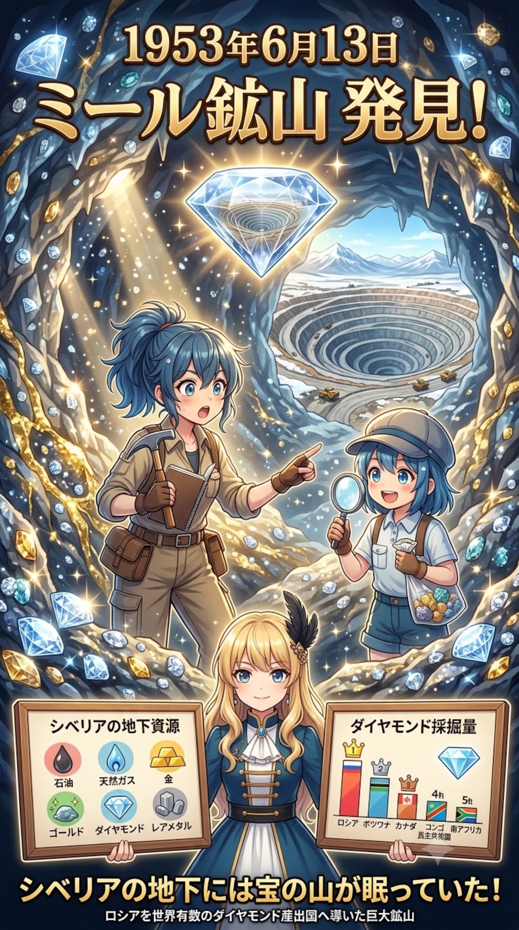 6月13日はダイヤモンド鉱山がシベリアで発見された日