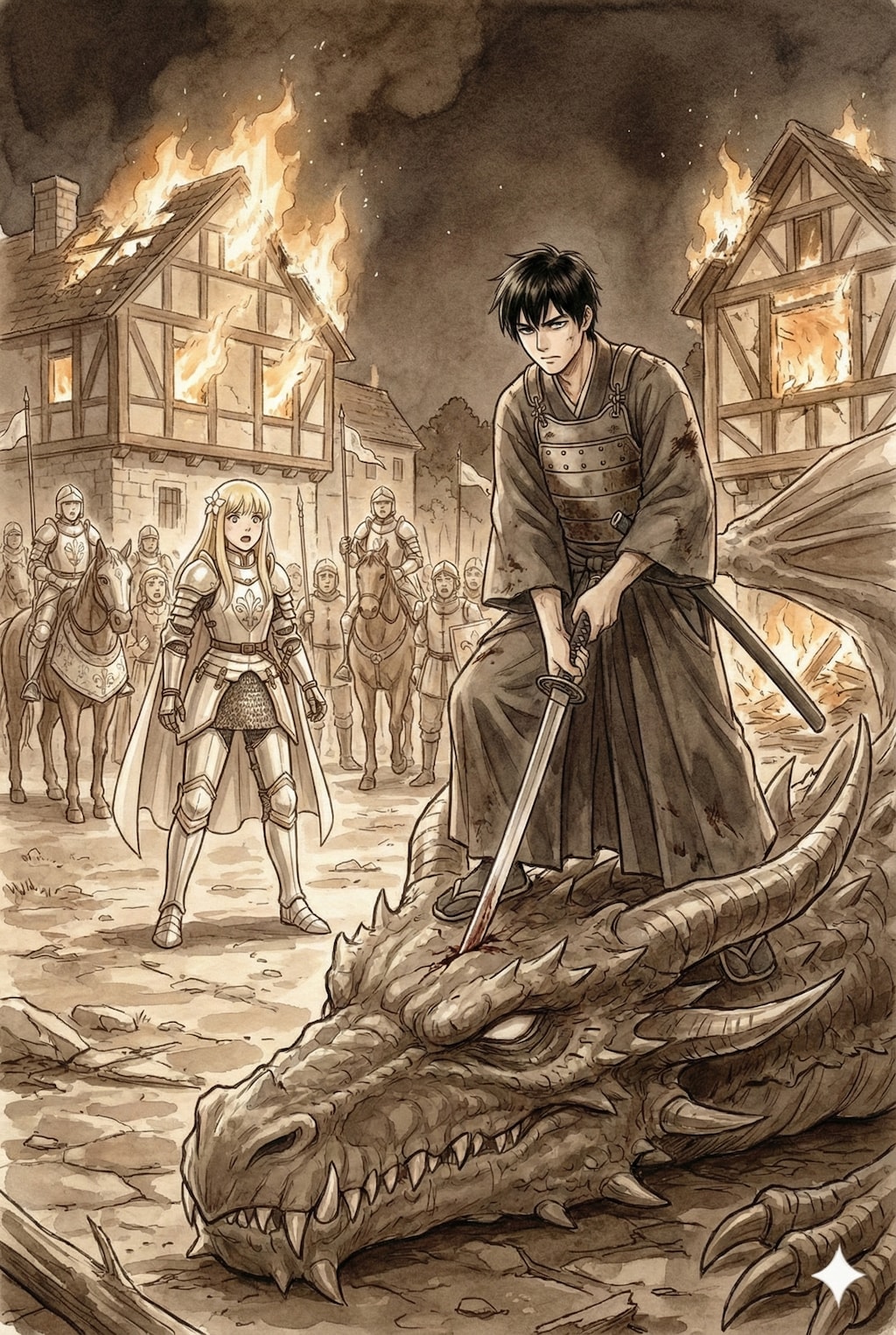 出会い/「魔竜？！…一個中隊で向かいます！準備急がせなさい！」