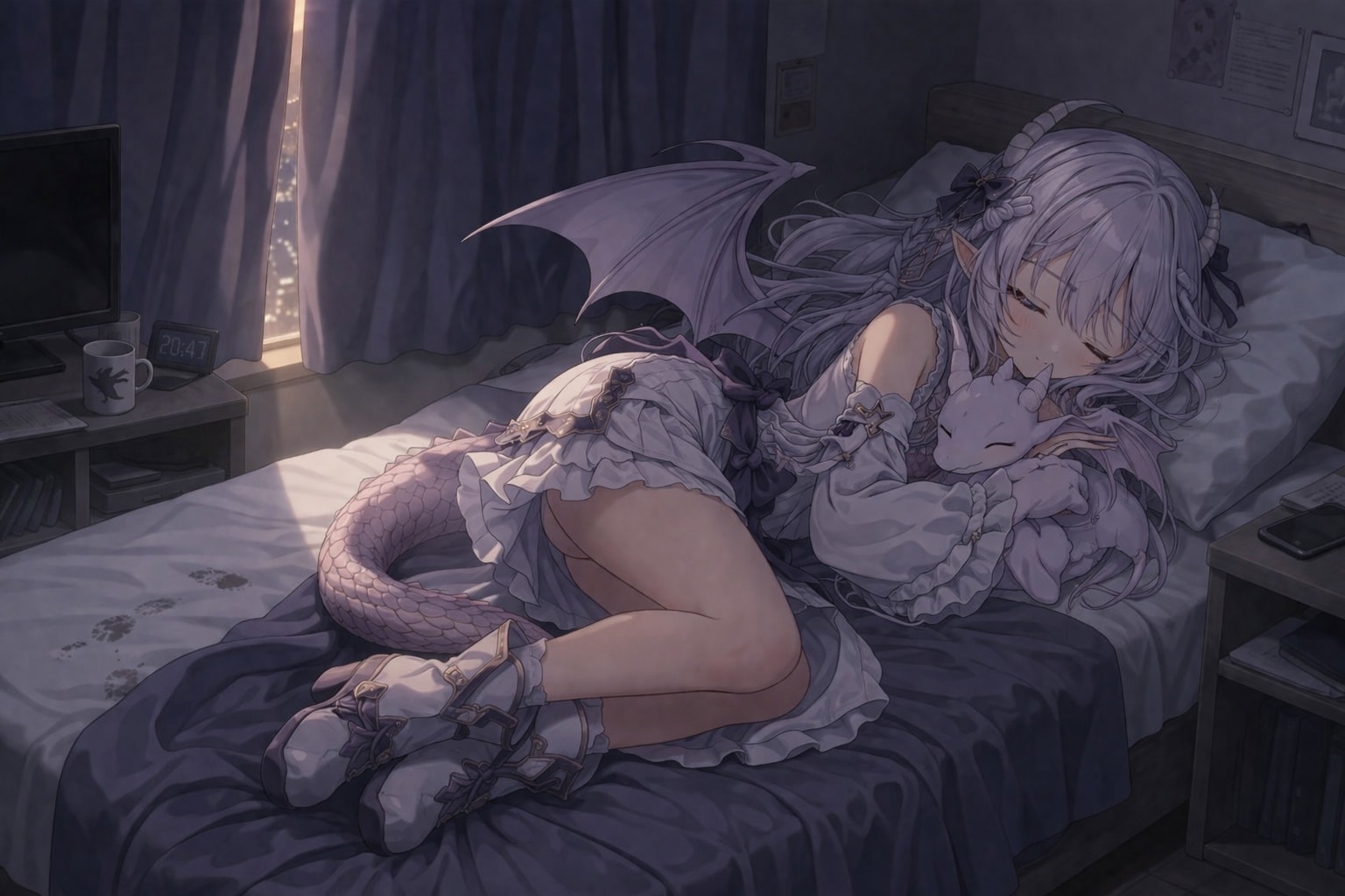 家に帰ると知らない女の子が寝ていた | の人気AIイラスト・グラビア