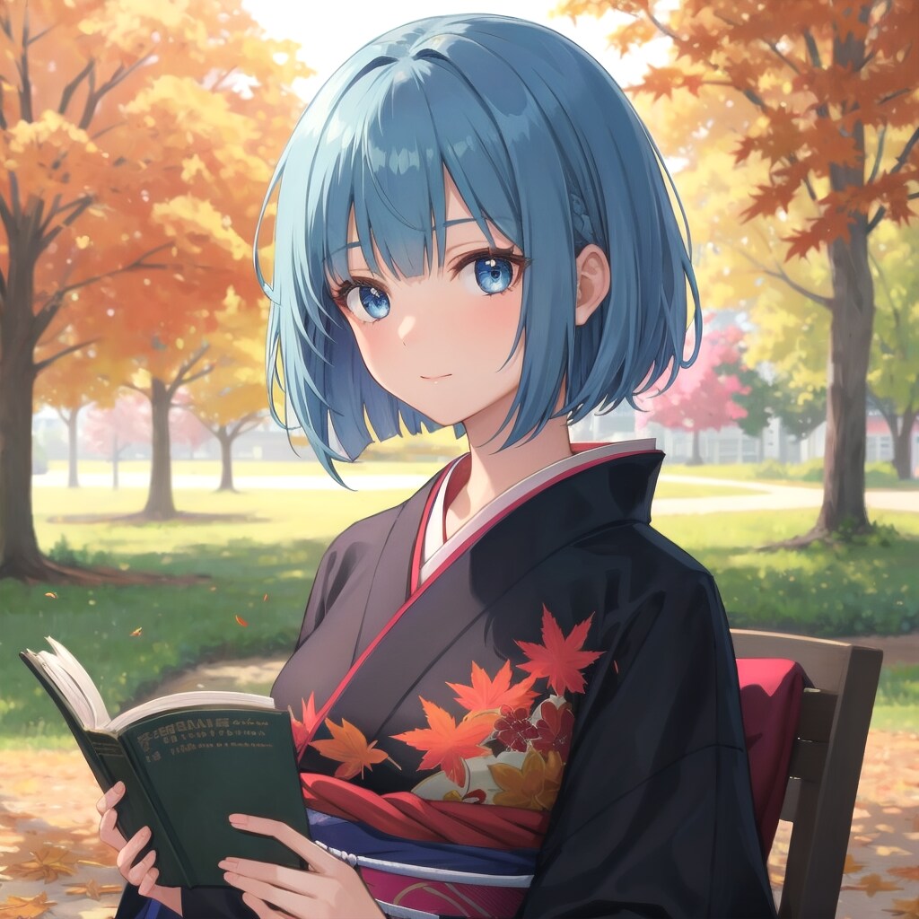 紅葉柄の着物 | の人気AIイラスト・グラビア