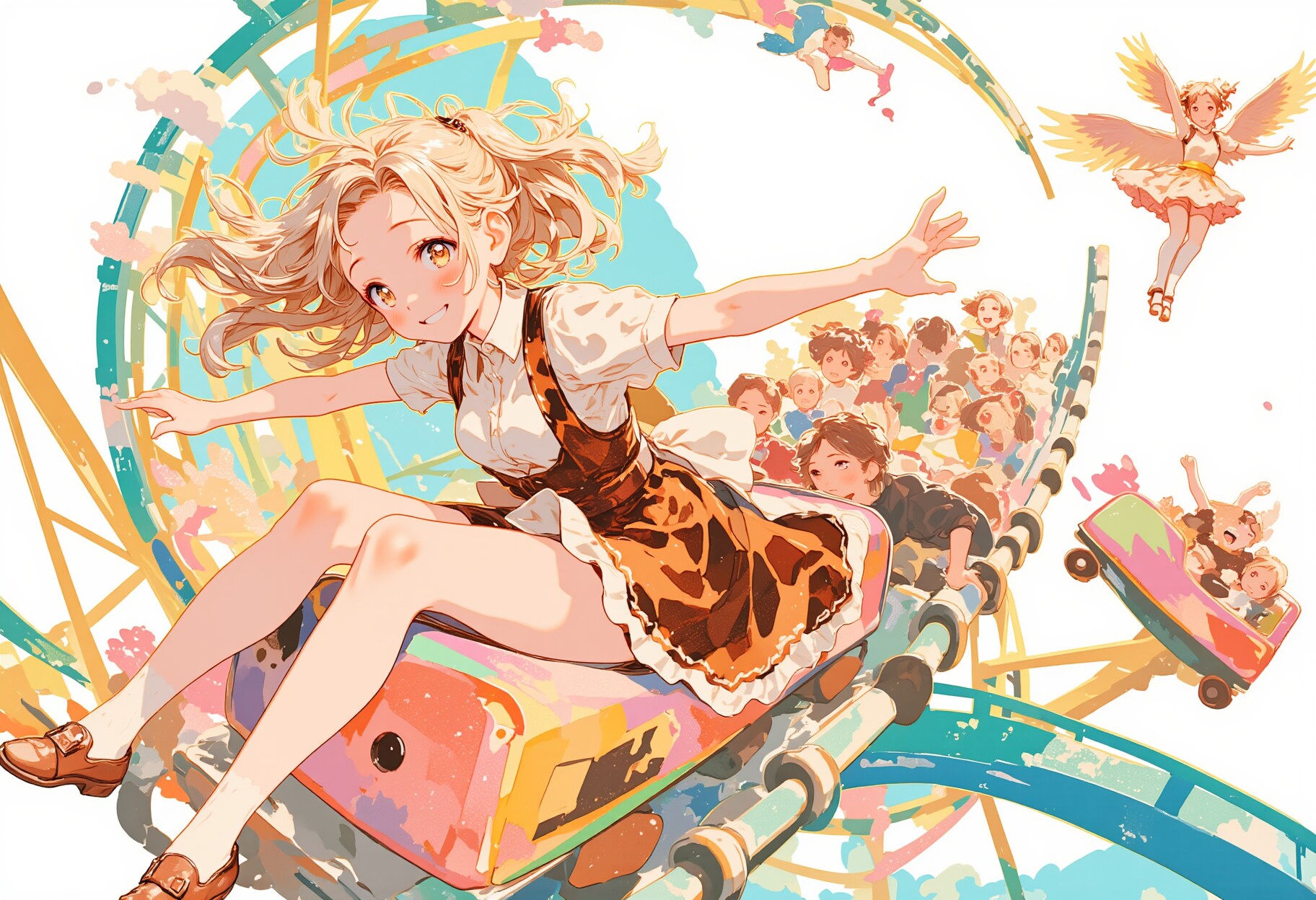 ジェットコースターと女の子 | の人気AIイラスト・グラビア