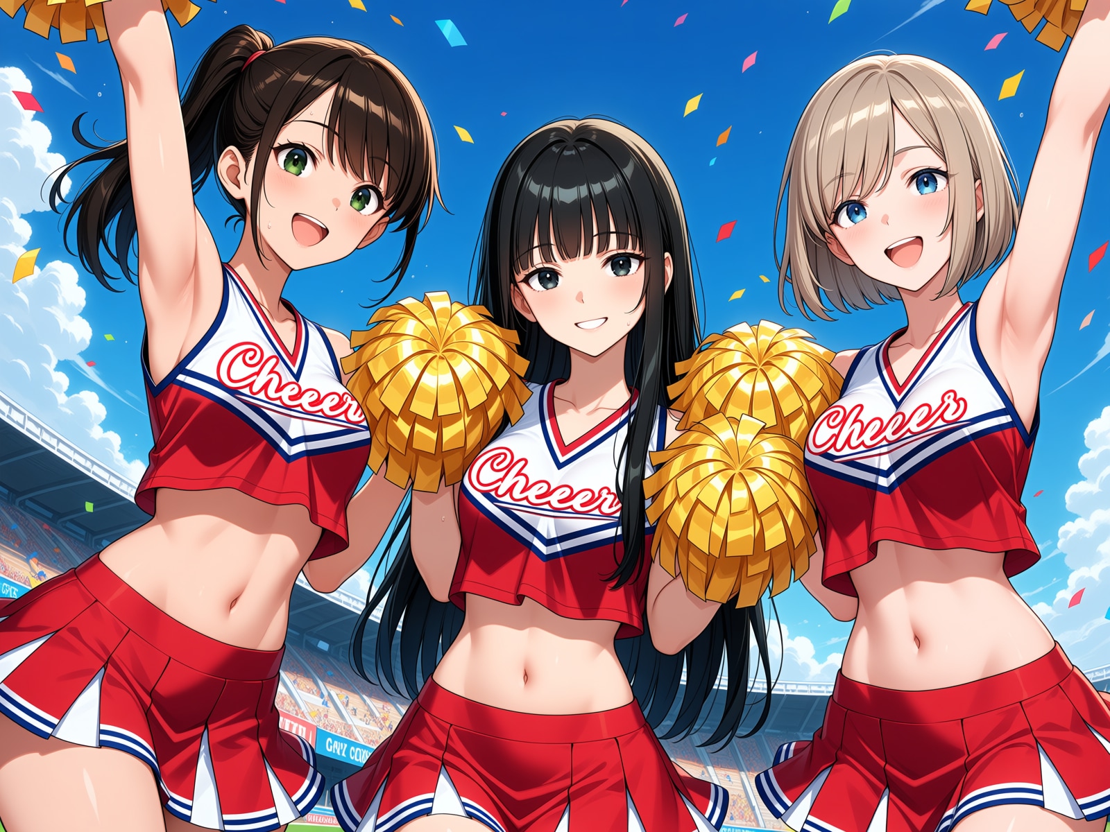 チアリーダー3人娘(モデル：あかり、さくら、虹夏)