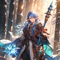 青髪エルフの魔導士(男) 2枚目