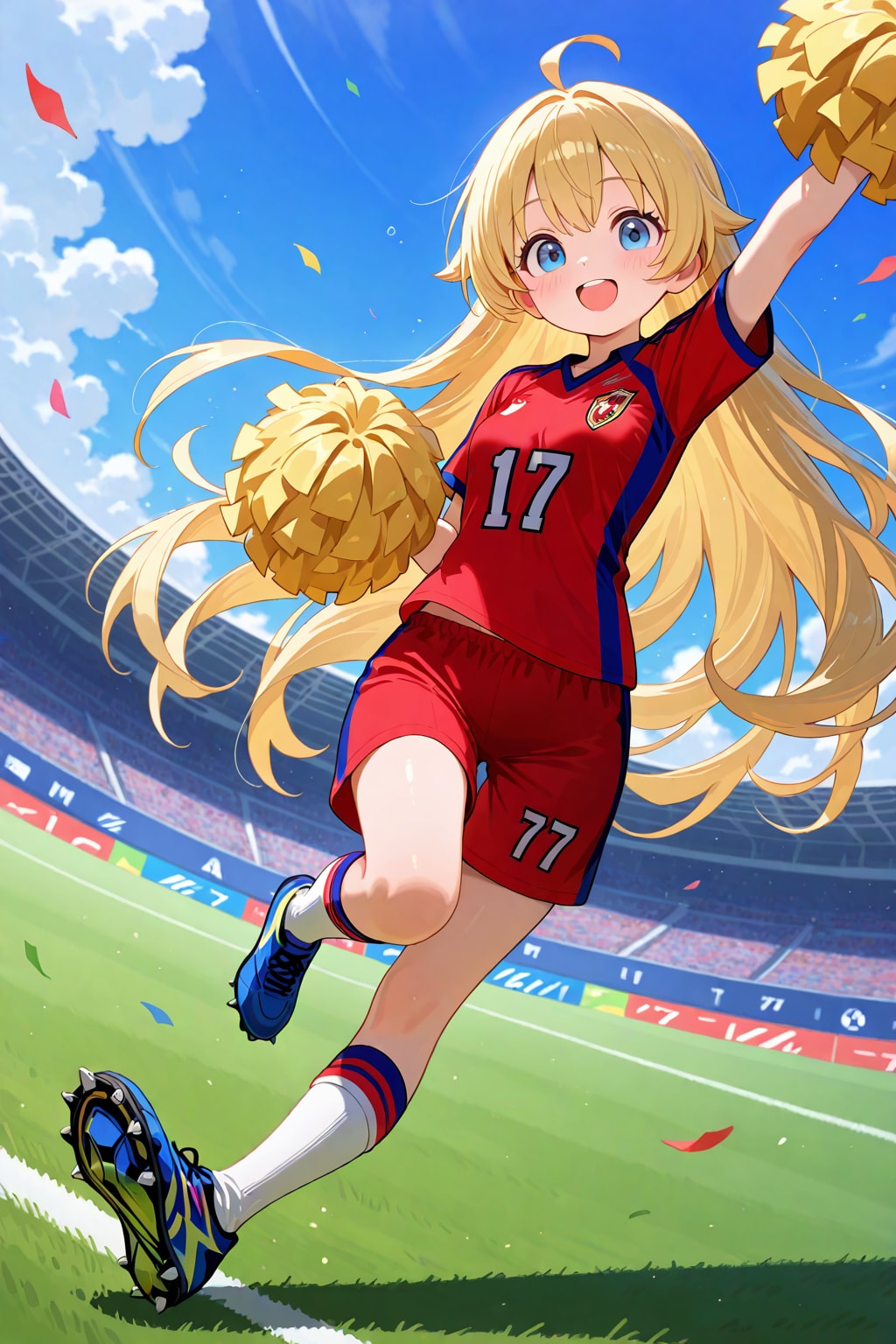 応援する金髪ちゃん