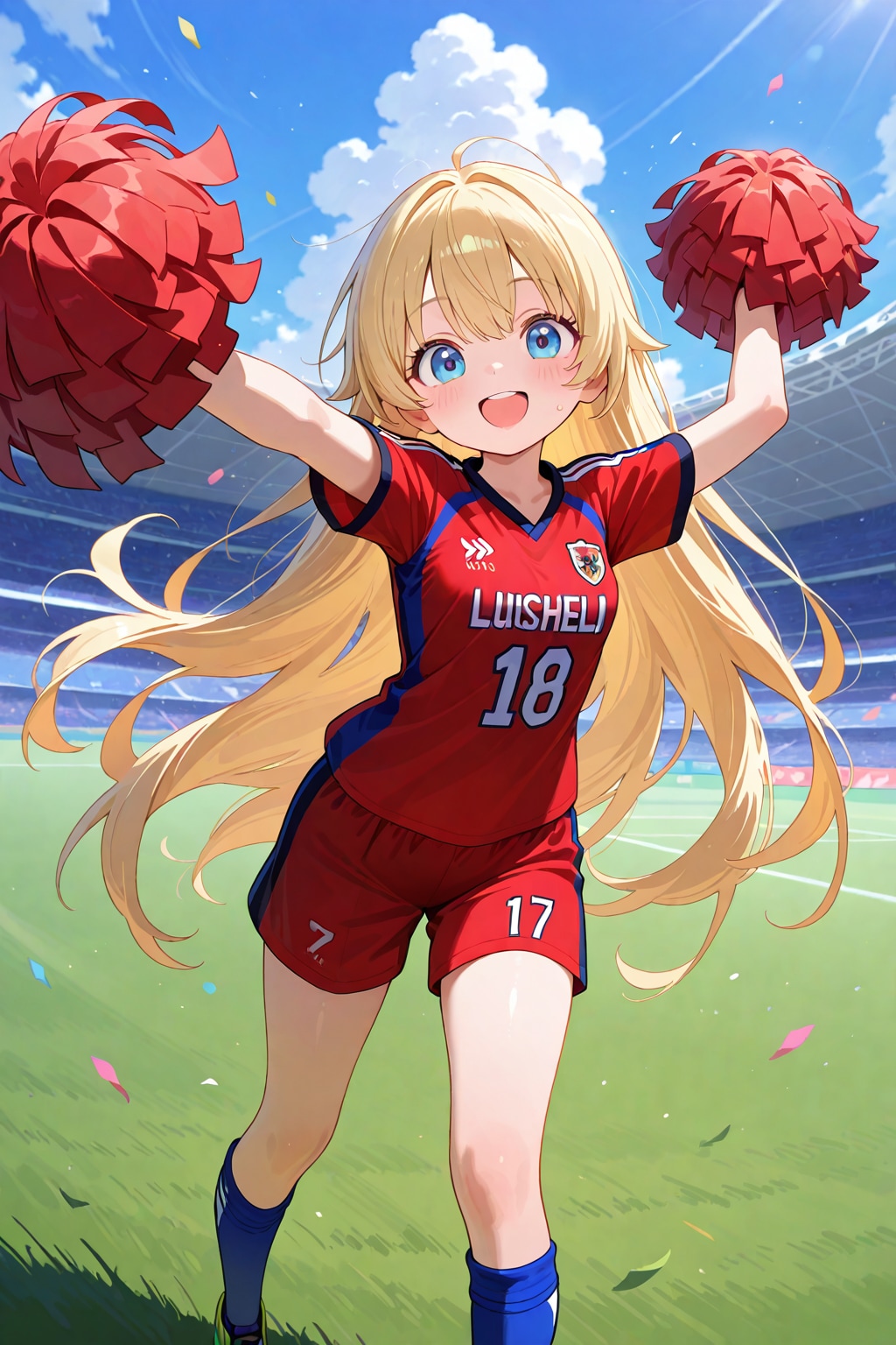 応援する金髪ちゃん