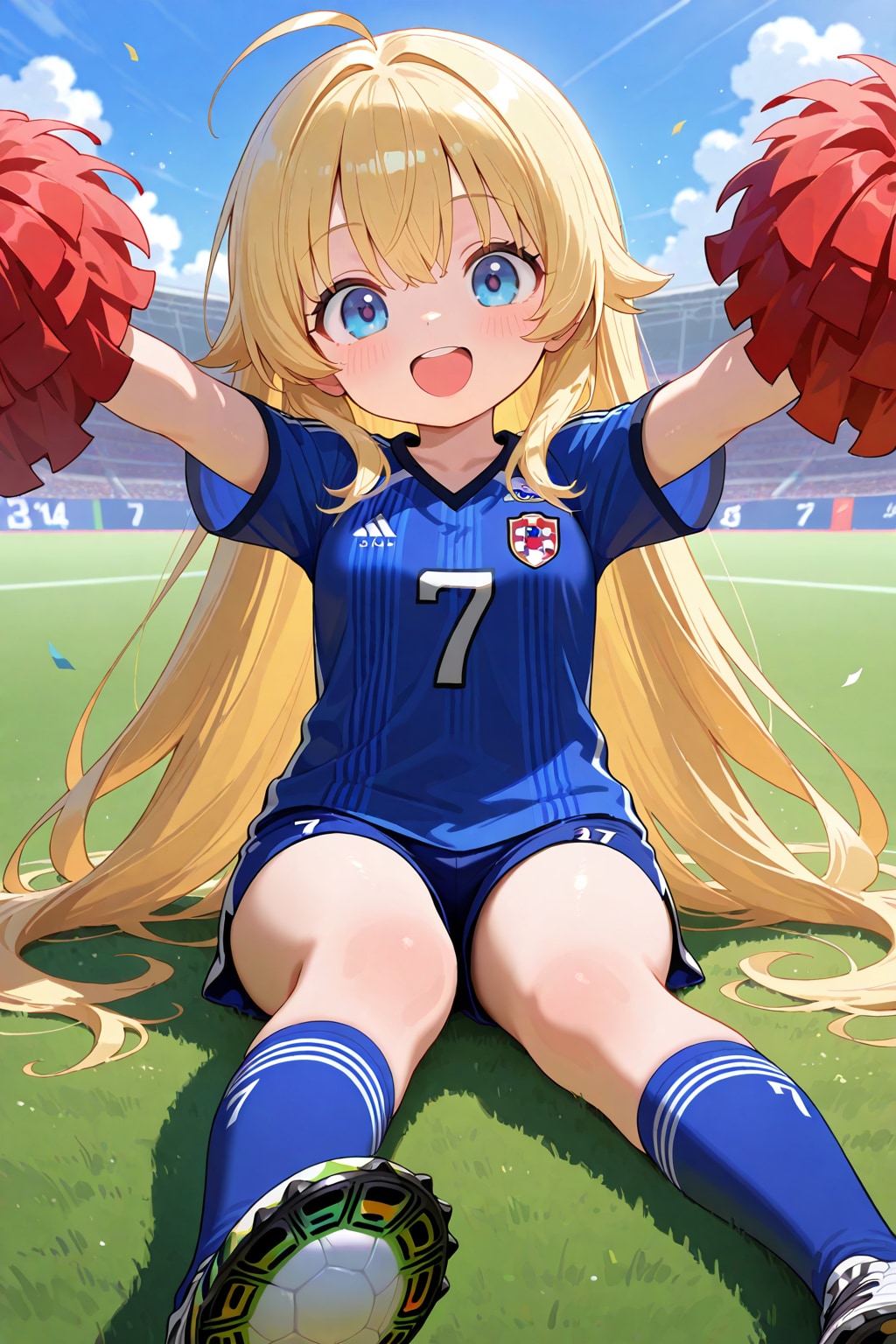 応援する金髪ちゃん