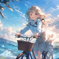 自転車で海に来た 2枚目