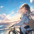 自転車で海に来た 5枚目