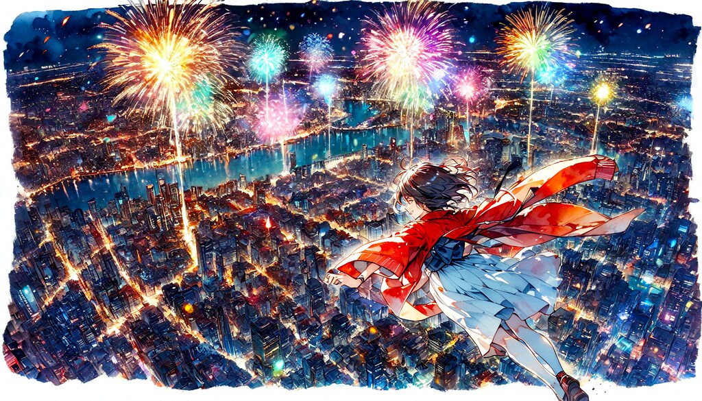 打ち上げ花火、上から見るか 中から見るか